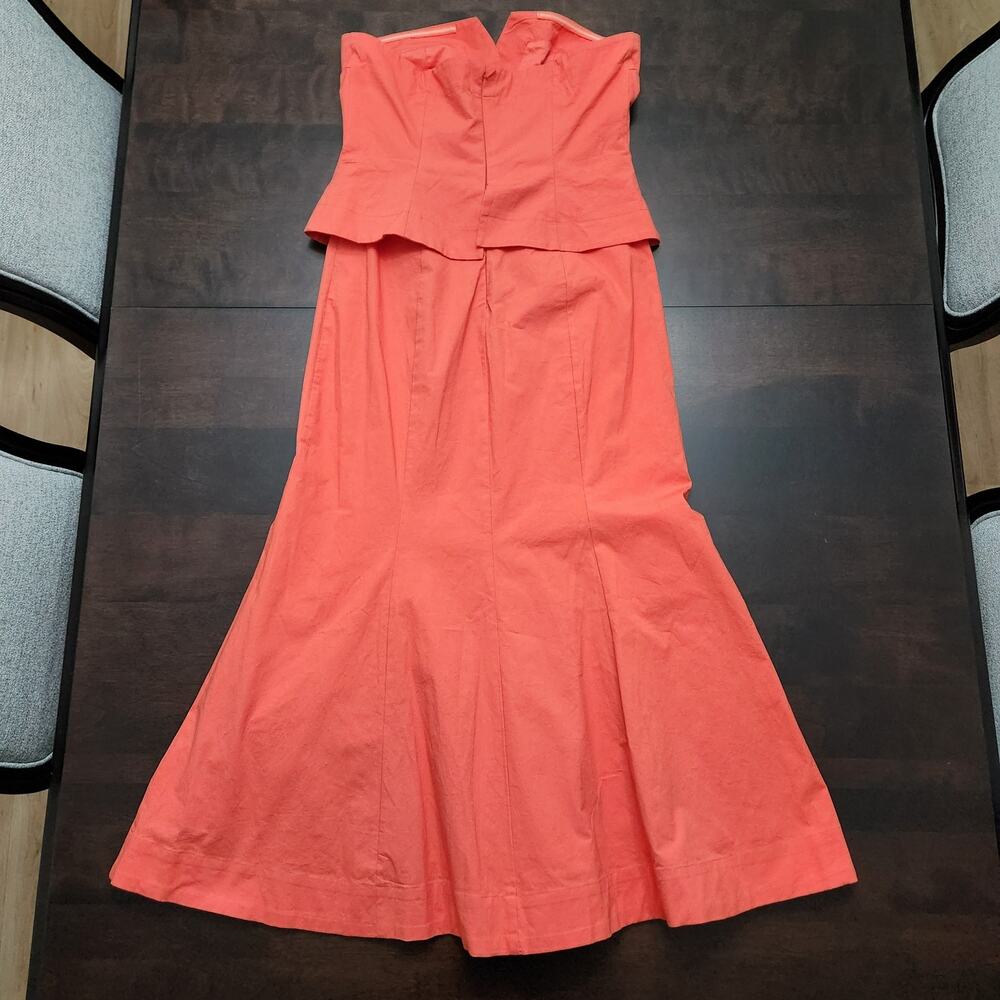 NWT Maeve Anthropologie Corset Top Midi Orange Dress Size 8 - Picture 9 of 9